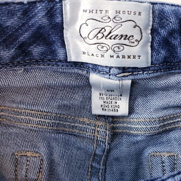 White House Black Market BLANC Women's Medium Wash Boot Cut Blue Jeans – Size 0R - Picture 7 of 13